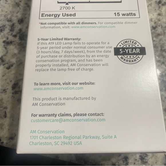 SimplyConserve 100W LED Replacement Bulb (15W)  - 2700K - Picture 7 of 7